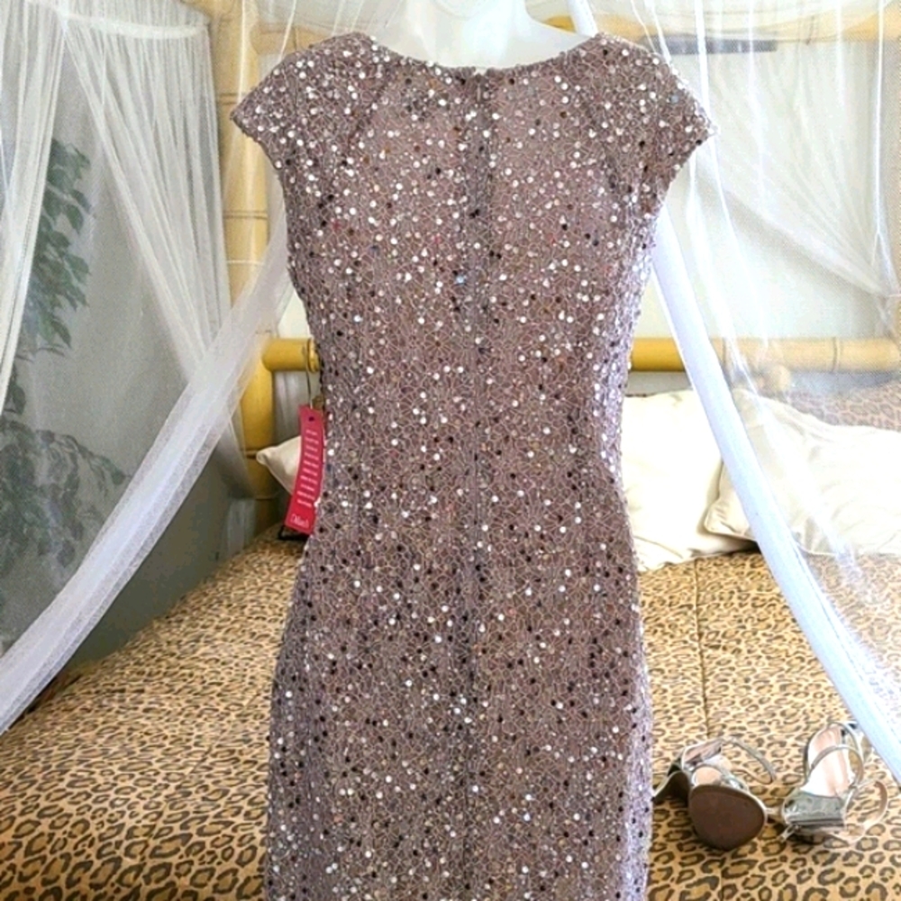 Tahari ASL Sequin Lace Dress - Picture 5 of 15